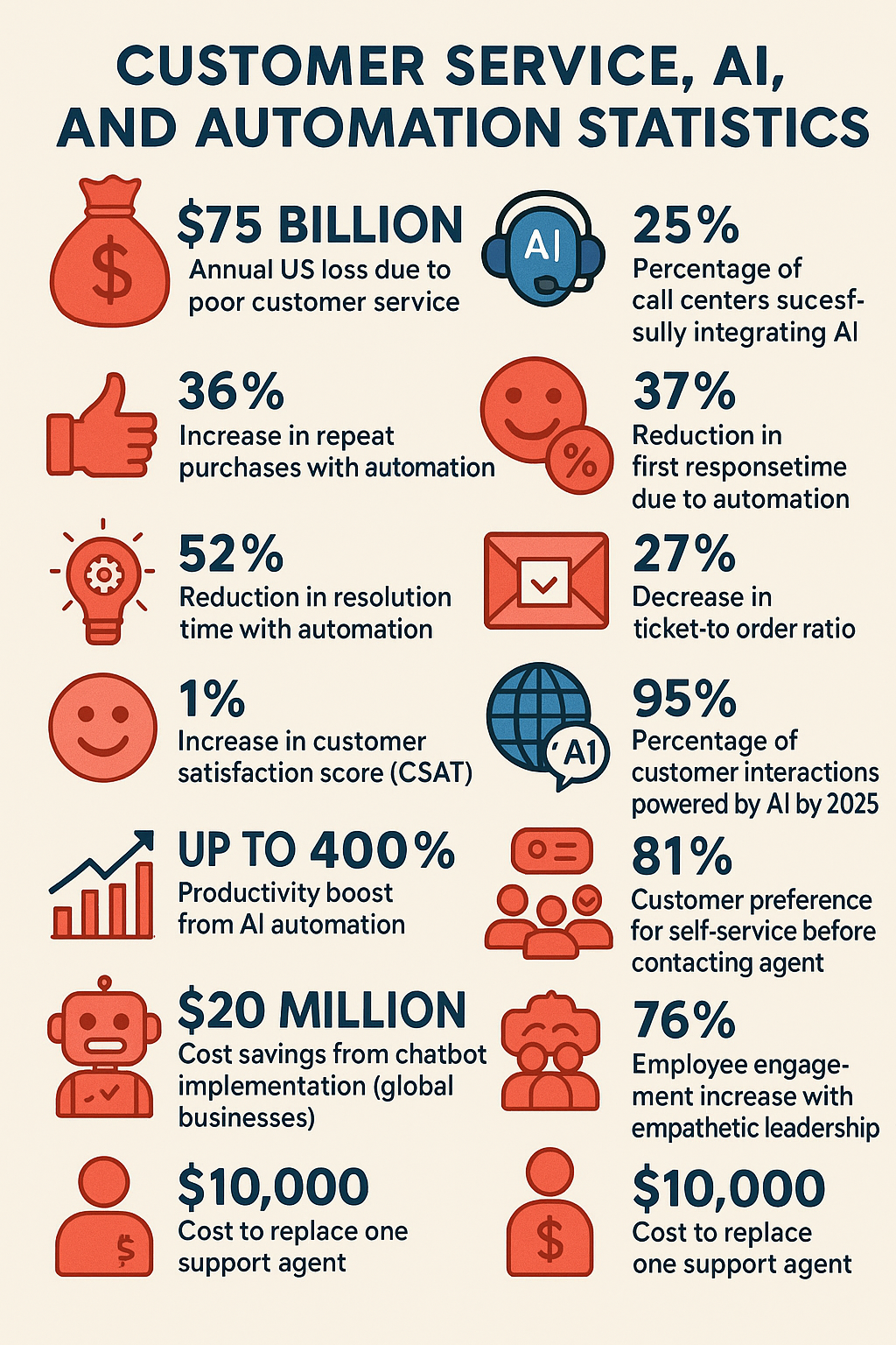 Customer Service AI and Automation Statistics